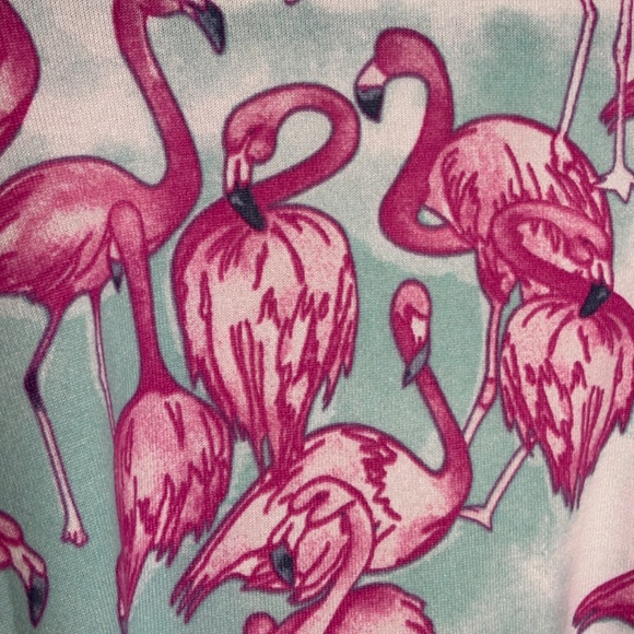 LuLaRoe Pink Flamingo Open Front Caroline Cardigan Sweater Women's Size XS - Picture 7 of 11